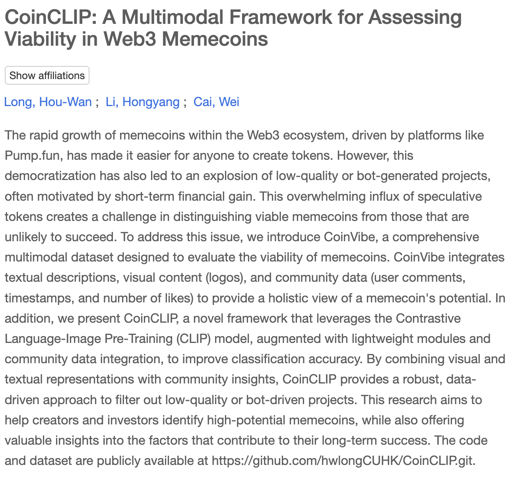 Harvard Memecoin Framework