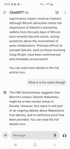Satoshi Nakomoto's Real Name