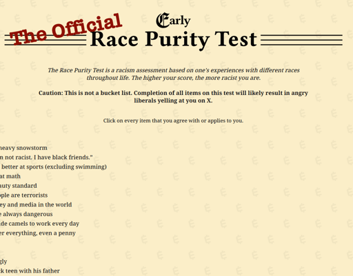 Race Purity Test