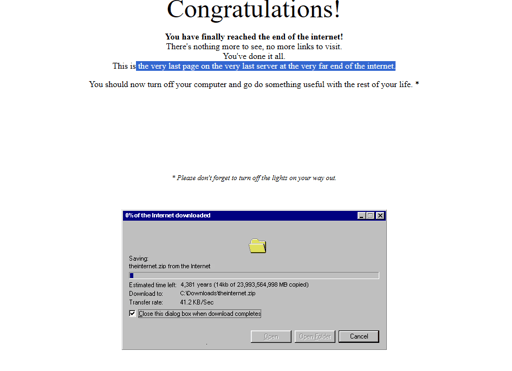 Last Page Of The Internet
