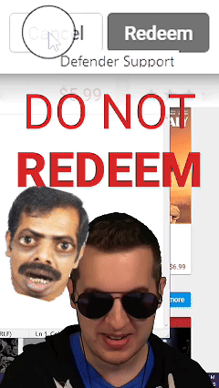 DO NOT REDEEM THE CARD
